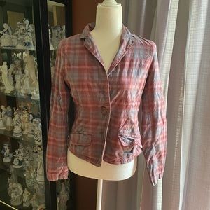 EUC American Eagle plaid stretch blazer